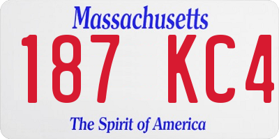 MA license plate 187KC4