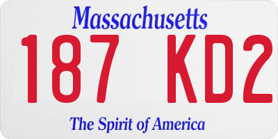 MA license plate 187KD2