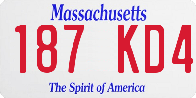MA license plate 187KD4