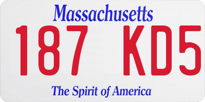 MA license plate 187KD5