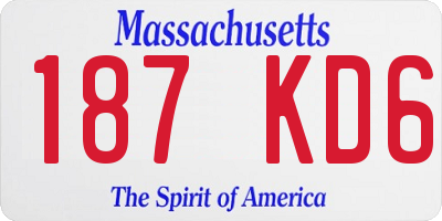 MA license plate 187KD6