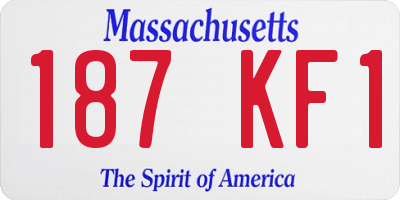 MA license plate 187KF1