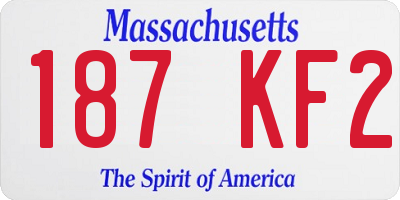 MA license plate 187KF2