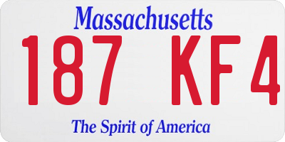 MA license plate 187KF4