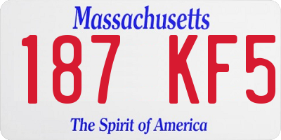 MA license plate 187KF5