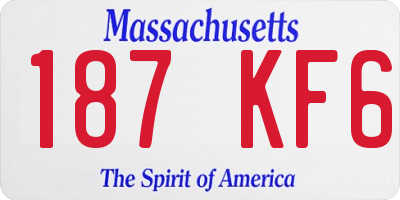 MA license plate 187KF6