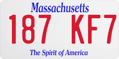 MA license plate 187KF7
