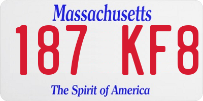 MA license plate 187KF8