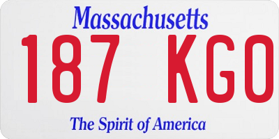 MA license plate 187KG0