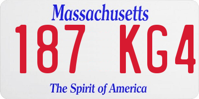 MA license plate 187KG4