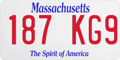 MA license plate 187KG9