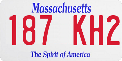 MA license plate 187KH2
