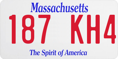 MA license plate 187KH4