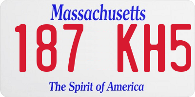 MA license plate 187KH5