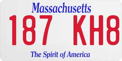 MA license plate 187KH8