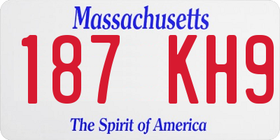 MA license plate 187KH9