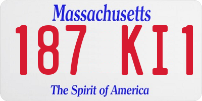 MA license plate 187KI1
