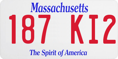 MA license plate 187KI2