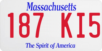 MA license plate 187KI5
