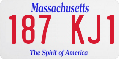 MA license plate 187KJ1