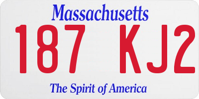 MA license plate 187KJ2