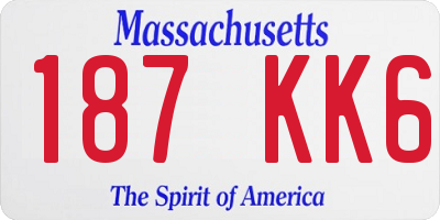 MA license plate 187KK6