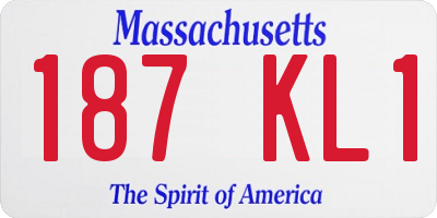 MA license plate 187KL1