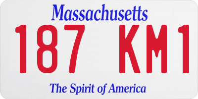MA license plate 187KM1