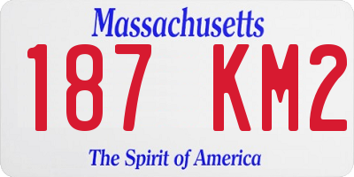 MA license plate 187KM2