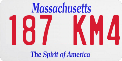 MA license plate 187KM4