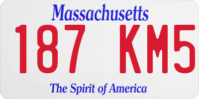 MA license plate 187KM5