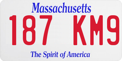 MA license plate 187KM9