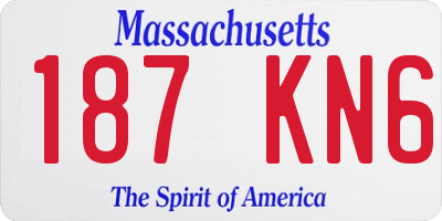 MA license plate 187KN6