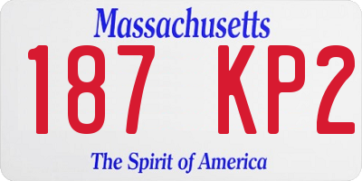 MA license plate 187KP2