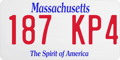 MA license plate 187KP4