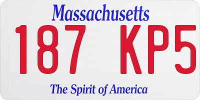 MA license plate 187KP5