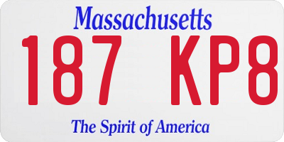 MA license plate 187KP8