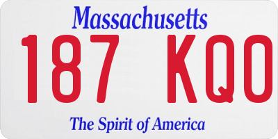 MA license plate 187KQ0