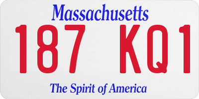 MA license plate 187KQ1