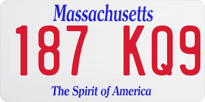 MA license plate 187KQ9