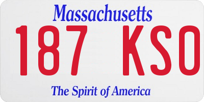MA license plate 187KS0