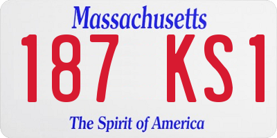 MA license plate 187KS1