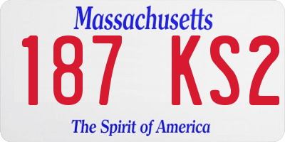 MA license plate 187KS2