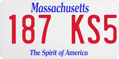 MA license plate 187KS5
