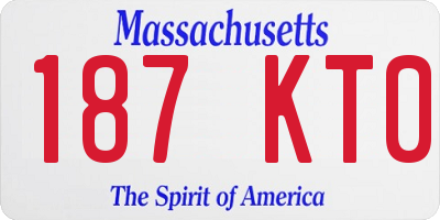 MA license plate 187KT0