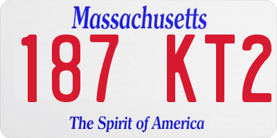 MA license plate 187KT2