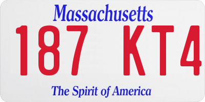 MA license plate 187KT4