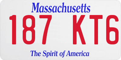 MA license plate 187KT6