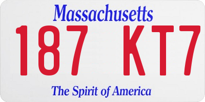 MA license plate 187KT7