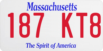 MA license plate 187KT8